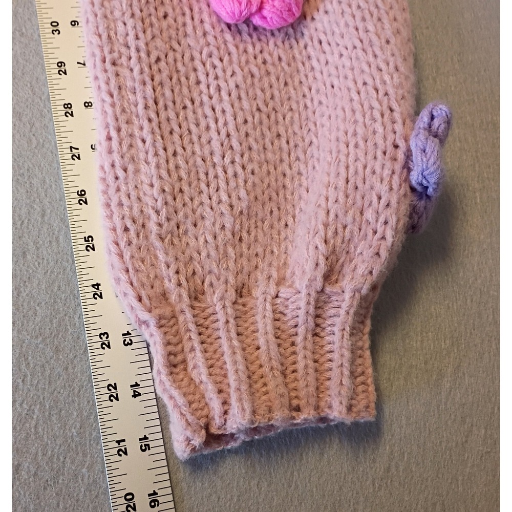 Maeve Anthropologie Chunky‎ 3D Flower Knit Cardigan O/S Pink Sweater Has Flaw - Picture 13 of 13